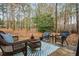 Cozy backyard patio with wicker furniture, creating a relaxing outdoor space at 1605 Loblolly Ln, Cumming, GA 30041