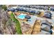 Aerial view showcasing a community pool and play area at 325 Caledonia Ct, Peachtree City, GA 30269