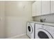 Laundry room with white cabinets and modern washer and dryer at 1059 Hedge Rose Ne Ct, Atlanta, GA 30324