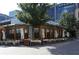 Exterior of restaurant showing outdoor seating on brick sidewalk at 1059 Hedge Rose Ne Ct, Atlanta, GA 30324