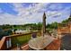 Beautiful deck with lake view, featuring patio furniture and a shade umbrella for enjoying outdoor living at 352 Lauren Ln, Woodstock, GA 30188