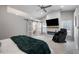 Serene main bedroom with a fireplace and sliding barn door to the ensuite at 4037 Mcpherson Dr, Acworth, GA 30101