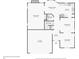 First-floor layout featuring Gathering room, kitchen, dining, living room, and garage with measurements at 381 Gates Mil Dr, Lawrenceville, GA 30045