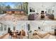 This image shows the front exterior, living room, dining room, and bedroom of this cozy home at 2122 Kimberly Sw Rd, Atlanta, GA 30331
