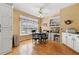 Bright breakfast area with a table, ample natural light, and built-in desk at 3710 Glen Ian Dr, Loganville, GA 30052