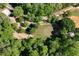 An aerial photograph of a playground featuring a covered picnic area, play equipment and lush greenery at 320 Dodd Ln, Alpharetta, GA 30005