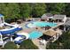 Community pool with pool-side seating, splash area, and slide at 320 Dodd Ln, Alpharetta, GA 30005