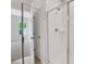 Bathroom featuring a glass enclosed shower with white subway tile, modern fixtures, and an attached bedroom at , Mcdonough, GA 30253