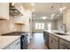Open concept kitchen with a view of the living space at 4814 Floydwood Ln, Mableton, GA 30126