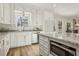 Close-up of a kitchen featuring stainless appliances, granite countertops, and ample cabinet space at 510 Forest St, Buford, GA 30518
