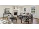 Bright living room features whitewashed brick fireplace, neutral furniture, and stylish decor at 510 Forest St, Buford, GA 30518