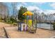 Community playground with climbing structure and slides is a great place for the to have fun at 2059 Sugar Springs Dr, Lawrenceville, GA 30043