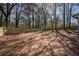 Mature trees surround the backyard, offering privacy and shade at 40 Cumberland Dr, Rex, GA 30273