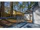 Spacious painted wooden deck provides access to backyard and an additional building at 40 Cumberland Dr, Rex, GA 30273