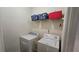 Laundry room featuring a side-by-side washer and dryer and wire shelving at 553 Rockbridge Trl, Stone Mountain, GA 30083