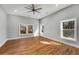 Spacious bedroom with hardwood floors, ceiling fan, recess lights, and multi windows offering natural light at 2150 Essex Sw Ave, Atlanta, GA 30311