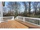 Wood deck overlooking a yard with mature trees at 2150 Essex Sw Ave, Atlanta, GA 30311