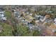 Neighborhood aerial showcasing mature trees, residential streets, and single Gathering homes at 1054 Shepherds Ne Ln, Atlanta, GA 30324