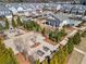 Aerial view of neighborhood, showcasing the community center and pool at 13 Ganel Ln, Alpharetta, GA 30009