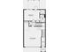 Floor plan featuring a two-car garage, bedroom, and bathroom layout on the first floor at 1745 Lansmere Sw St, Marietta, GA 30008