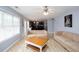 Open living room with a view of the kitchen, neutral paint, and hardwood floors at 203 Overlook Ct, Dallas, GA 30157