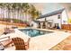 Expansive backyard with a sparkling pool, multiple seating areas, and a covered patio perfect for outdoor living at 35 Rock Rose Dr, Covington, GA 30014