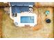 Aerial shot of backyard featuring a private pool, patio area, and plenty of space for outdoor enjoyment at 35 Rock Rose Dr, Covington, GA 30014