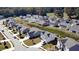 Aerial view showcasing a new residential community with well-spaced homes and landscaped surroundings at 60 Cottontail Lane, Villa Rica, GA 30180