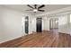 Basement featuring hardwood floors, neutral walls, ceiling fan and closet at 441 Windsor Dr, Forest Park, GA 30297
