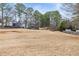 Expansive backyard featuring a large, open space with mature trees and a home in the distance at 803 New Horizon St, Powder Springs, GA 30127