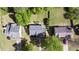 Aerial view of a neighborhood showcasing well-maintained lawns and landscaping at 3595 Evonvale Overlook, Cumming, GA 30041