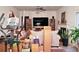 Living room featuring a fireplace, entertainment center and lots of boxes at 11169 James Madison Dr, Hampton, GA 30228