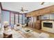 Elegant living room featuring custom wood trim, fireplace, and large windows at 484 Martin Se St, Atlanta, GA 30312