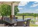 Covered patio seating offering picturesque views of the golf course and surrounding nature at 6360 Brookline Ct, Cumming, GA 30040