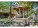 Backyard patio with a fire pit, creating a cozy outdoor gathering spot for evening relaxation and entertainment at 2653 Brookwood Ne Dr, Atlanta, GA 30305