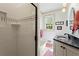 Bright bathroom featuring a glass enclosed shower, vanity with modern fixtures, and stylish decor at 2653 Brookwood Ne Dr, Atlanta, GA 30305