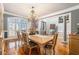 Dining area featuring hardwood floors, wainscotting and chandelier lighting at 4040 Annecy Dr, Atlanta, GA 30331
