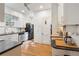 Functional kitchen featuring stainless steel appliances, ample cabinet space, and hardwood floors at 595 Ridgecrest Ne Rd, Atlanta, GA 30307