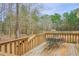 Outdoor deck featuring wooden railings, a table, and chairs perfect for outdoor entertaining at 3533 Saddlebrook Dr, Loganville, GA 30052