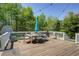Inviting back deck furnished with an outdoor dining set, perfect for entertaining at 6935 Autumn Hills Dr, Cumming, GA 30028