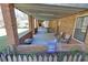Covered back porch with brick columns, grill, seating, and a view of the backyard at 3970 Brenteresa Ct, Snellville, GA 30039