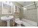 Well-maintained bathroom with tiled walls and a shower-tub combination at 408 River Run Dr, Atlanta, GA 30350