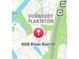 Dunwoody Plantation location marker on map with street names and routes highlighted at 408 River Run Dr, Atlanta, GA 30350
