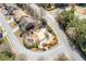 Aerial view of a landscaped common area with a circular patio and seating at 7382 Gossamer St, Union City, GA 30291