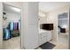 This bathroom has dual sinks, a walk-in closet, and a view to the bedroom at 2287 Lake Ridge Ter, Lawrenceville, GA 30043