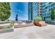 Enjoy the rooftop terrace with lounge seating and dining in front of the high-rise at 923 Peachtree Ne St # 1628, Atlanta, GA 30309