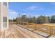 Spacious wooden deck overlooking the backyard and pond at 525 Waters Way, Fayetteville, GA 30215