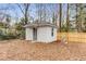 Quaint backyard shed with white painted brick and a fenced-in yard at 1055 Ormewood Se Ave, Atlanta, GA 30316