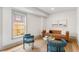 A living room features neutral walls, a hardwood floor, and a leather sofa at 1055 Ormewood Se Ave, Atlanta, GA 30316