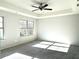 This well-lit bedroom features neutral walls, plush carpet, and a window that brings in ample natural light at 3275 Wild Basil Ln, Buford, GA 30519